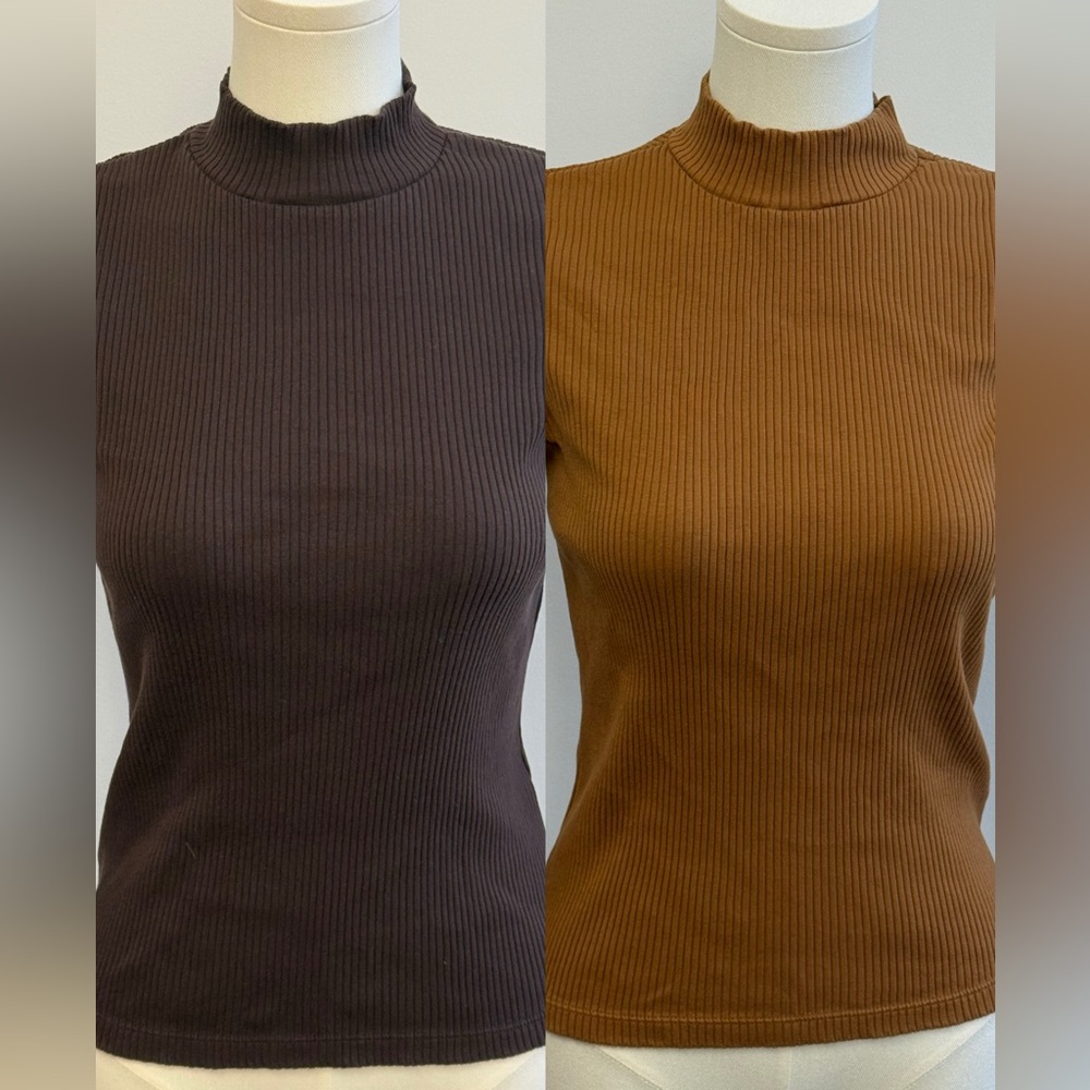 Uniqlo Ribbed High Neck T-Shirts (2 for $15)